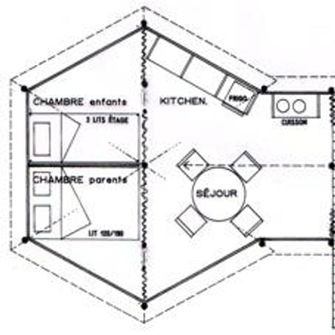 ALOJAMIENTO INUSUAL 4 personas - Tipi 20m² 2 habitaciones - sin baño + terraza semicubierta