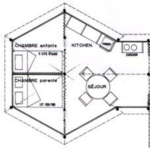 UNIEKE ACCOMMODATIE 4 personen - Tipi 20m² 2 kamers - zonder badkamer + half overdekt terras