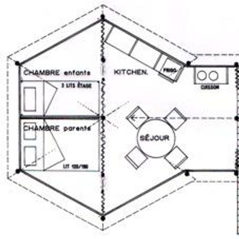 Allogi 4 persone - Tipi 20m² 2 camere - senza bagno + terrazza semi-coperta