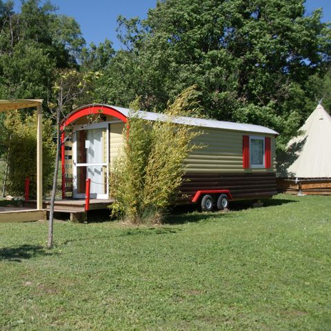 Accommodatie 3 personen - Roulotte 21m² 1 slaapkamer + semi-overdekt terras