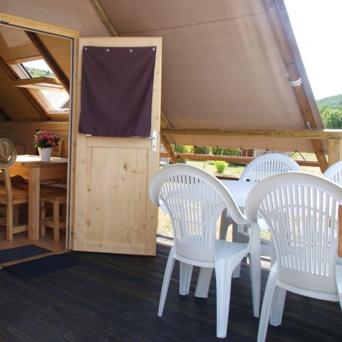 Safarizelt 5 personen - Trapperhütte 24m² CONFORT 2 Zimmer + Klimaanlage