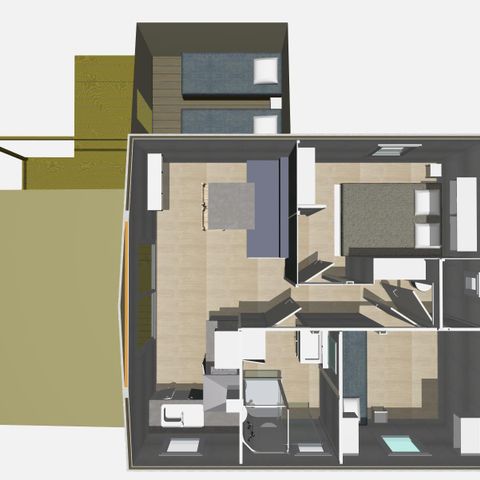 Chalet 7 personen - Chalet Pili-pili Holz 32m² CONFORT 3 Zimmer + halbüberdachte Terrasse