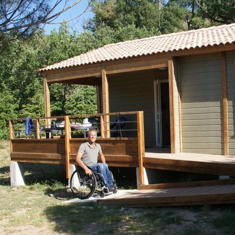 Chalet 5 personnes - 35m² CONFORT+ - 2 chambres - Terrasse couverte - Adapté aux personnes à mobilité réduite