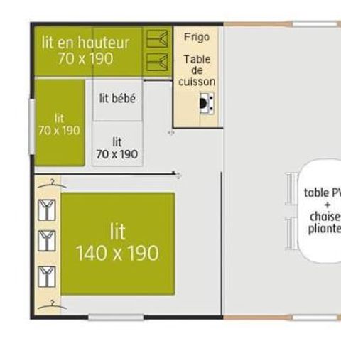 Chalet 5 Personen - Bois Tithome 2 Zimmer 4/5 Pers.