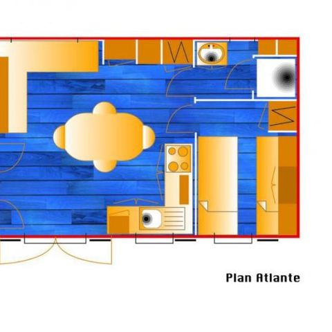 MOBILHOME 4 personas - Classic, 2 habitaciones 4 pers.