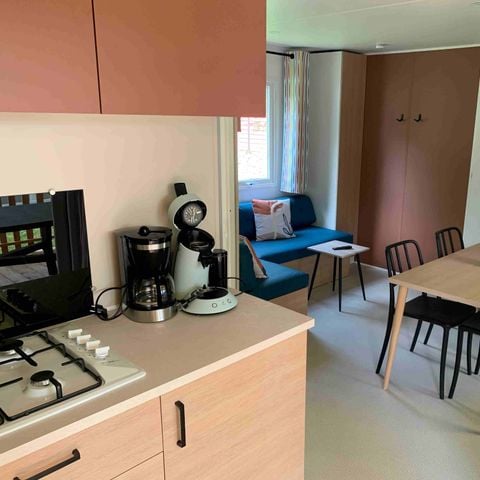 Mobilheim 4 personen - Premium 2 Schlafzimmer 32m² Überdachte Terrasse 12m² + LV + TV