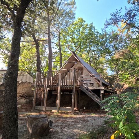 Tente en toile et en bois 3 personnes - Tente Trappeur Aventure - 1 pièce