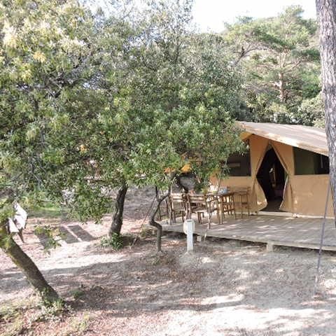 Canvas and wooden tent 4 persons - Lodge Aventure Tent - 2 bedrooms