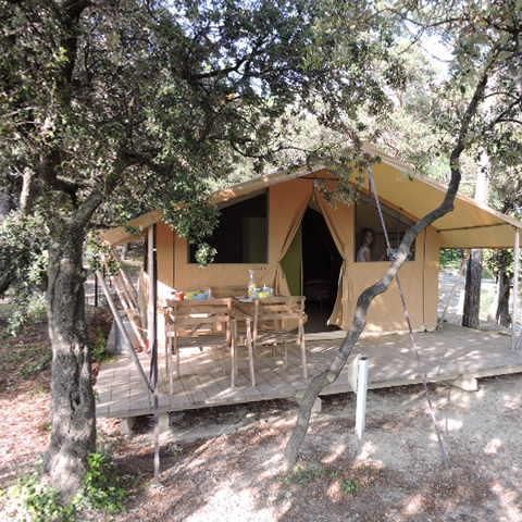 Canvas and wooden tent 4 persons - Lodge Aventure Tent - 2 bedrooms