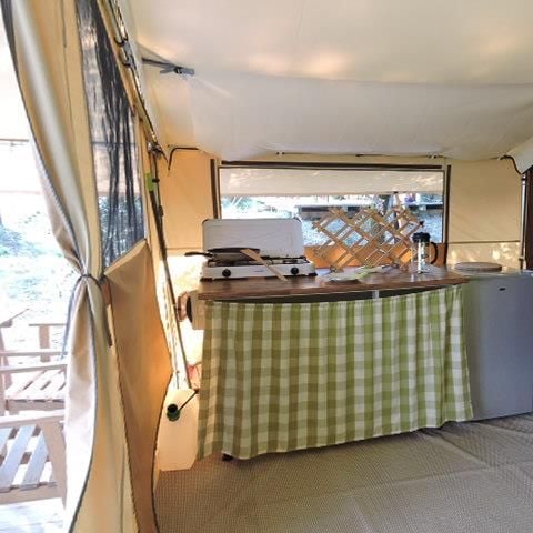 Canvas and wooden tent 4 persons - Lodge Aventure Tent - 2 bedrooms