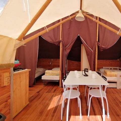 Canvas and wooden tent 4 persons - NATURE - animals refused