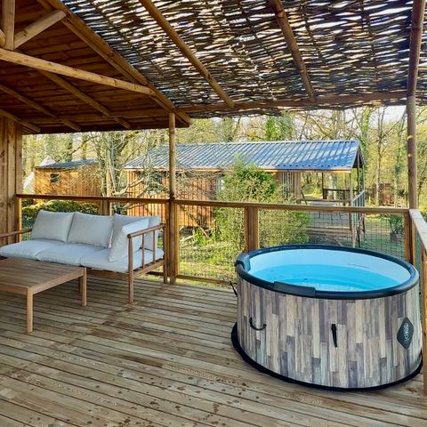 Accommodatie 2 personen - Cabane Minca Jacuzzi & Uitzicht op de Vallei 1 slaapkamer