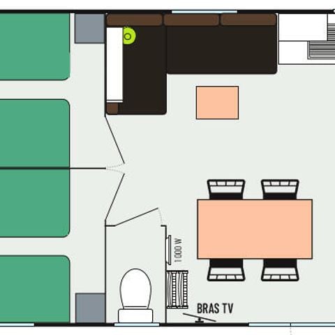 Mobilhome 6 personnes - 4 Pièces - TV