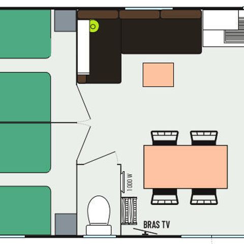 Stacaravan 6 personen - 4 Kamers - TV