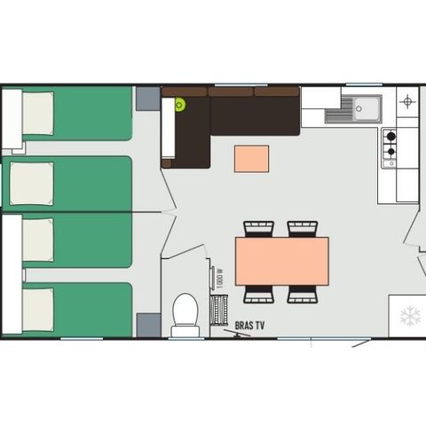 Mobile home 8 persons - Leisure 8 people 3 bedrooms 30m²