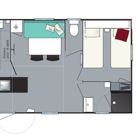 Mobile home 7 persons - ‘Évasion’ sleeps 7 - 2 bedrooms - 28m²