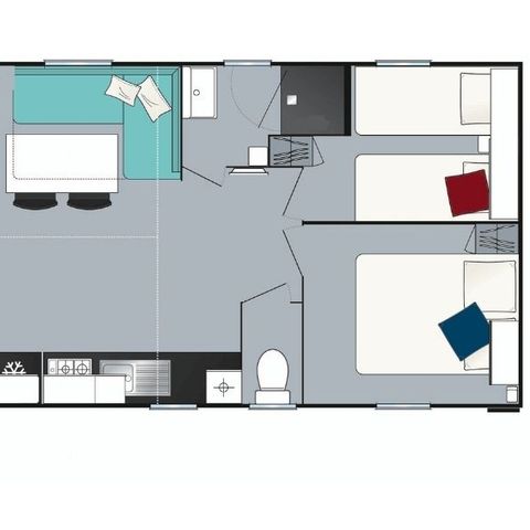 Mobilhome 6 personnes - Evasion 6 personnes 2 chambres 23m²