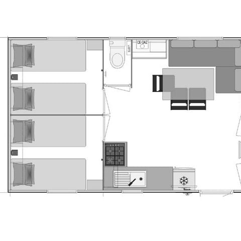 Mobilhome 6 personnes - Loisir 6 personnes 3 chambres 33m²