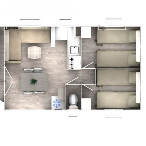 Mobile home 8 persons - Comfort 8 people 3 bedrooms 30m²