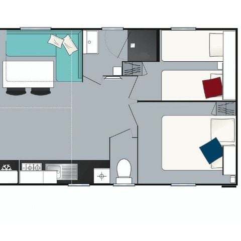 Mobilhome 6 personnes - Evasion 6 personnes 2 chambres 23m²
