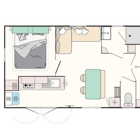 Mobile home 8 persons - Loisir+ sleeps 8 3 bedrooms 30m² (2 bedrooms)