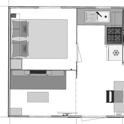 Mobilhome 4 personnes - Cocoon 4 personnes 1 chambre 18m²