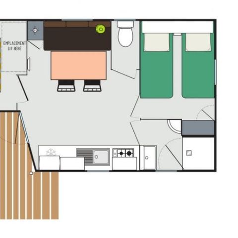 Mobile home 5 persons - Evasion for 5 people 2 bedrooms 23m² (23m²)