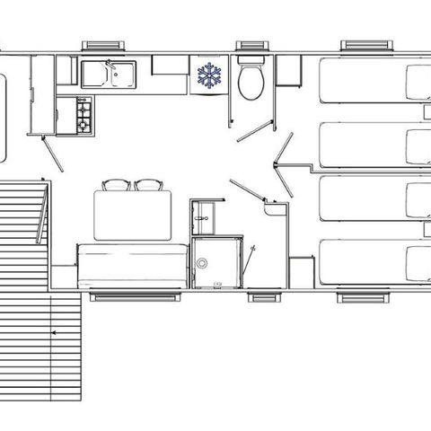 Mobile home 6 persons - Leisure 6 people 3 bedrooms 30m²