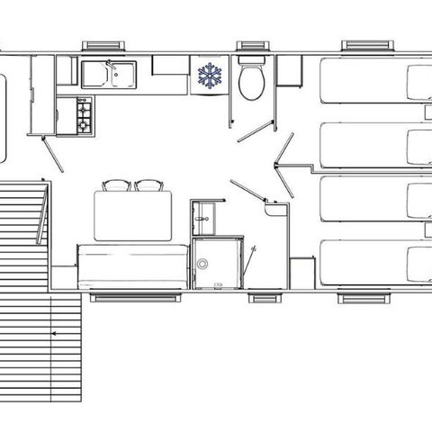 MOBILHOME 6 personas - Ocio 6 personas 3 habitaciones 30 m².