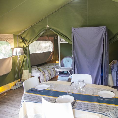 Zelt 5 personen - Komfort 37 m² 2 Zimmer (ohne Sanitäranlagen)