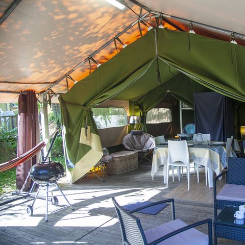 Zelt 5 personen - Komfort 37 m² 2 Zimmer (ohne Sanitäranlagen)