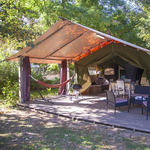 Zelt 5 personen - Komfort 37 m² 2 Zimmer (ohne Sanitäranlagen)