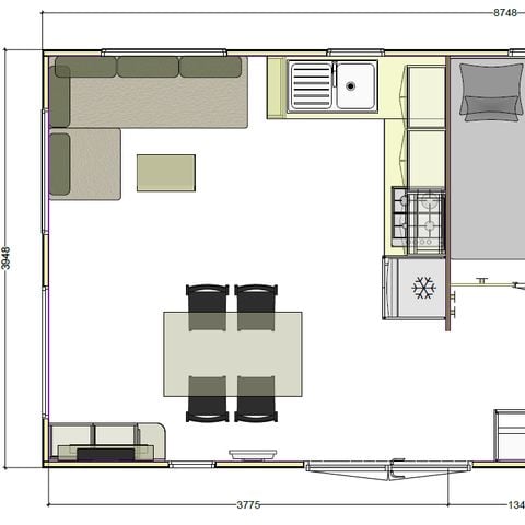 Mobilhome 4 personnes - Premium Natura - 2 chambres - Terrasse - XXL - TV - Lave-vaisselle