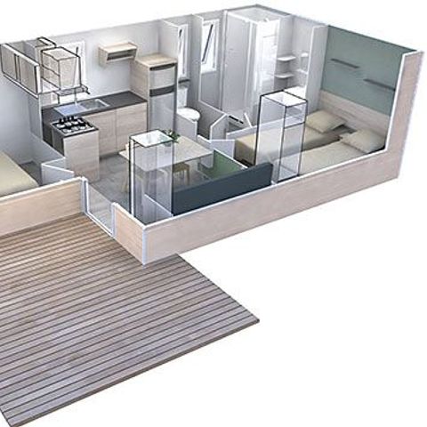 Mobile home 5 persons - Premium air-conditioned lodge