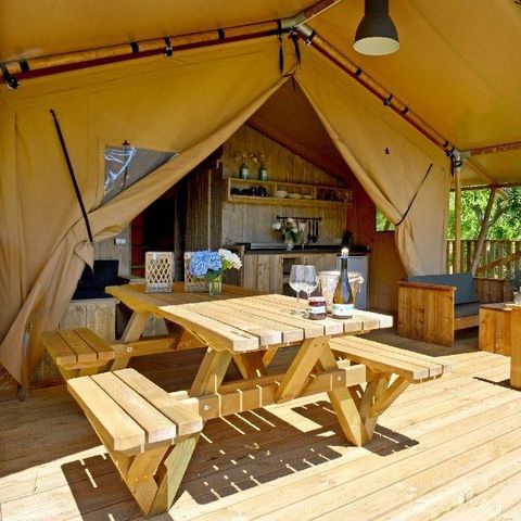 Canvas and wooden tent 4 persons - LODGE