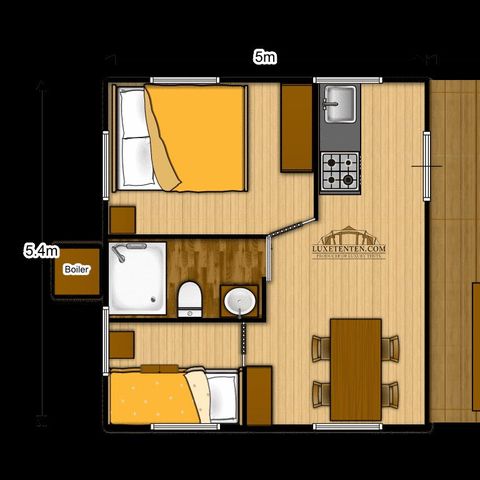 Canvas and wooden tent 4 persons - LODGE
