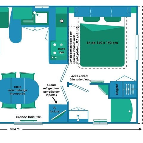 Mobilheim 5 Personen - SUPER TITANIA + TV