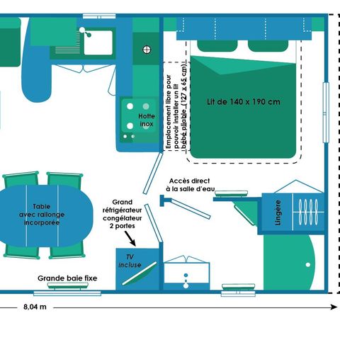MOBILHOME 5 personas - SUPER TITANIA + TV