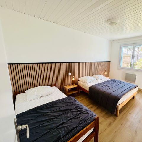 Villa 6 personnes - 3 chambres - personne supplémentaire possible en option payante, contacter le camping