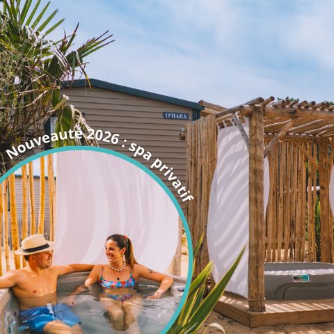 MOBILE HOME 4 people - VIP 2 rooms with SPA + CLIM *New in 2026* - VIP Pack included (linen,tv,wifi...)