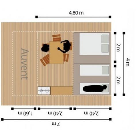 TENTE 4 personnes - Espace (sans sanitaires)