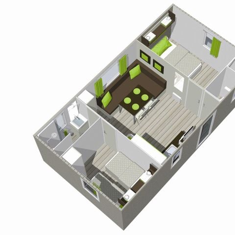 Bungalow 6 personen - Birke mit Sanitär