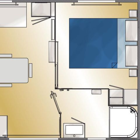Bungalow 6 persons - Bungalow Chestnut 32 m² with wooden terrace