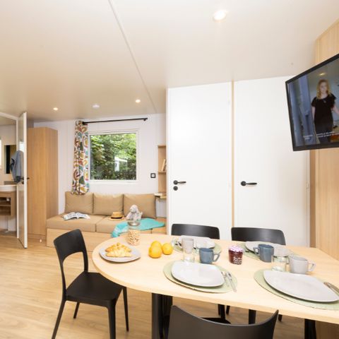 MOBILHOME 6 personas - Bungalow Sapin - 32m² con terraza semicubierta de madera