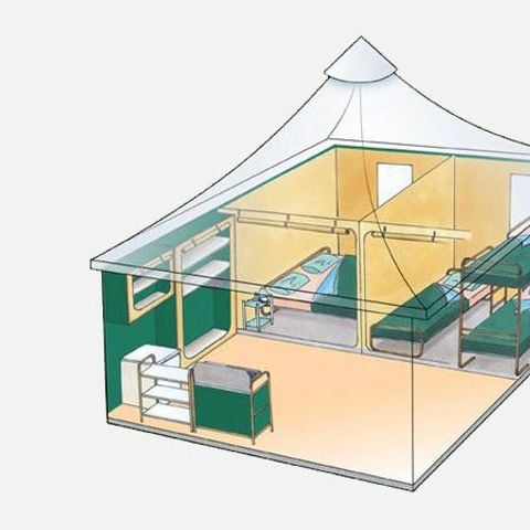 tent 5 personen - Gemeubileerde tent Kiwi 25 m² + terras 9 m² + voortent 5 pers