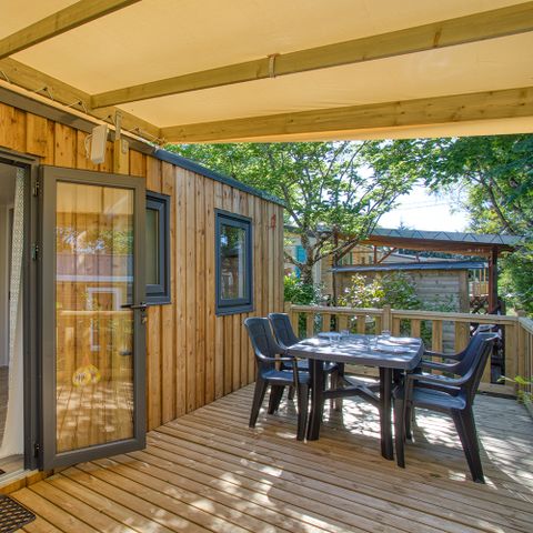 Mobilhome 4 personnes - Cottage Vintage climatisé + TV 25m² 4 pers