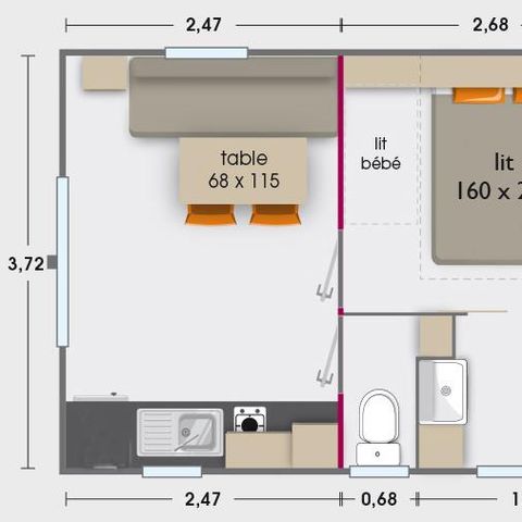 Mobile home 2 persons - Mobilhome TARA CLIMATISÉ + TV 2 persons
