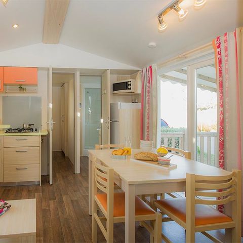 MOBILHOME 6 personas - Confort | 3 Dormitorios | 6 Pers. | Terraza elevada | Aire acondicionado