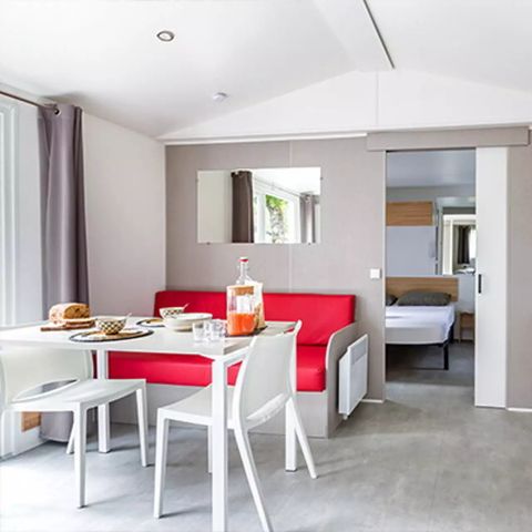 Mobile home 4 persons - PMR | Comfort | 2 Bedrooms | 4 Pers | Non-covered elevated terrace | 1 Bathroom | Air conditioning | TV