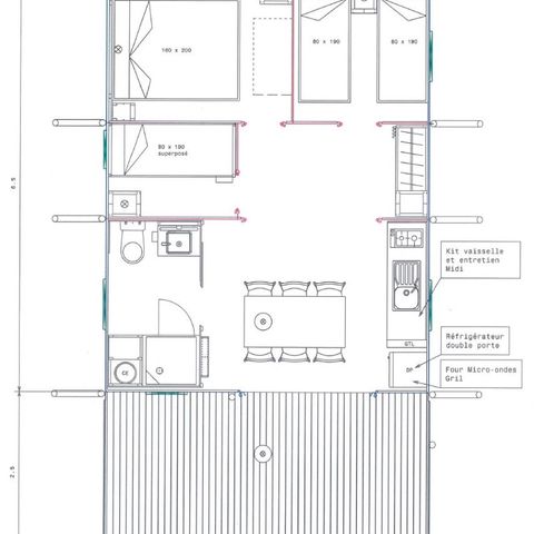 Tente en toile et en bois 6 personnes - Tente Lodge 3ch 6 pers